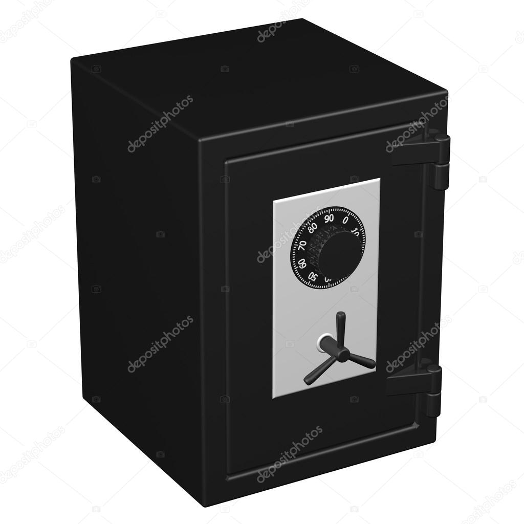 Safe box, isolated on white background.
