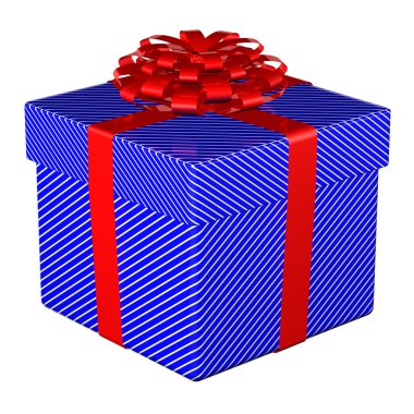 Hediye kutusu bağlı şerit bir yay ile