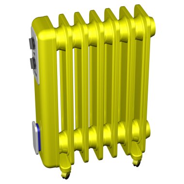 Beyaz arka plan üzerinde izole elektrikli ısıtıcılar.