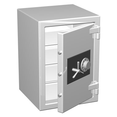 Güvenlik Kasası, beyaz arka plan üzerinde izole.