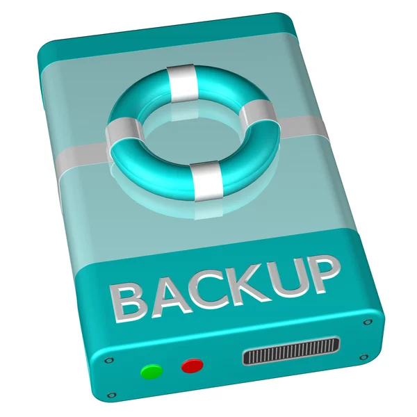 Koncept - Backup, isolerade på vit bakgrund. — Stockfoto