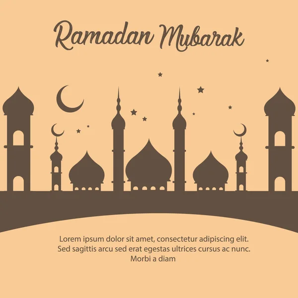 Basit tebrik kartı Ramazan Kareem vektör çizim