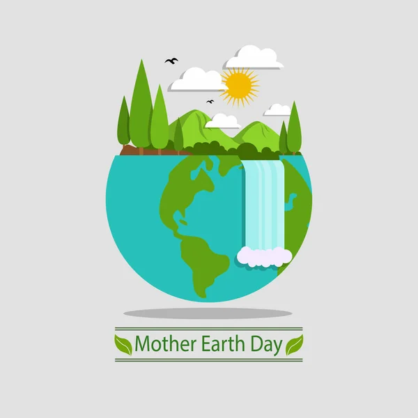 Jour Terre Concept Écologique Illustration Vectorielle Concept Jour Terre Journée — Image vectorielle