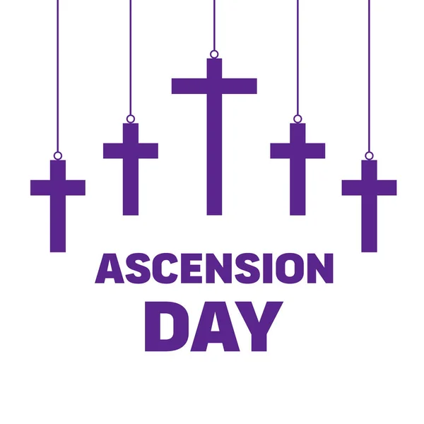 Ilustrasi Happy Ascension Day Jesus Christ Dengan Salib Dan Yesus - Stok Vektor