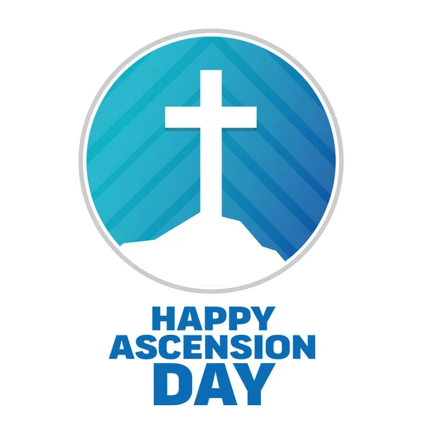 Ilustrasi Happy Ascension Day Jesus Christ Dengan Salib Dan Yesus - Stok Vektor