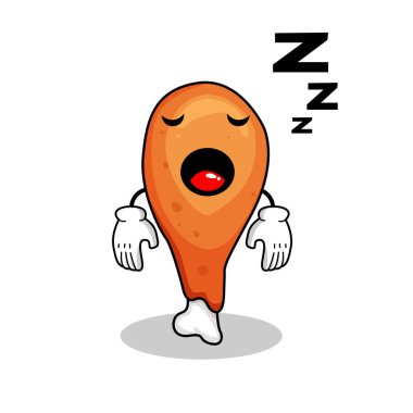 Güzel bir tavuk budu temsili, elinde güzel bir yüz ifadesi, tavuk budu temalı şirin bir tavuk budu karakteri, tavuk budu karakterli bir tavuk budu çizim vektörü..