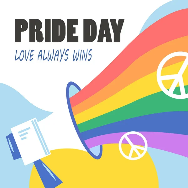 Λογότυπο Μήνα Pride Σημαία Ουράνιο Τόξο Σύμβολο Υπερηφάνειας Καρδιά Λοατ — Διανυσματικό Αρχείο