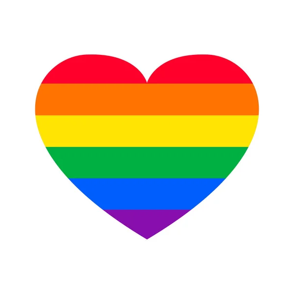 Логотип Месяца Гордости Радужным Флагом Символ Гордости Сердцем Лгбт Сексуальные — стоковый вектор