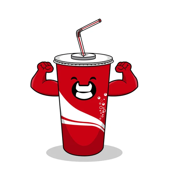 Cartoon Softdrink Cola Maskottchen Vektorillustration Eines Niedlichen Softdrink Charakter Maskottchen — Stockvektor