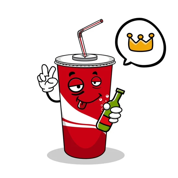 Máscara Cola Refrigerante Desenhos Animados Ilustração Vetorial Uma Mascote Personagem — Vetor de Stock