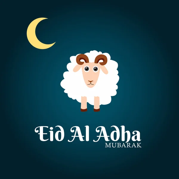 Eid Adha Mubarak Biglietto Celebrazione Con Pecore Come Illustrazione Vettoriale — Vettoriale Stock