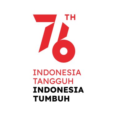 Endonezya Bağımsızlık Günü 'nün yıldönümü logosu. Resmi 76 Yıl Bağımsızlık Günü Endonezya Logosu, Vektör İllüstrasyonu, Yüksek Çözünürlük.