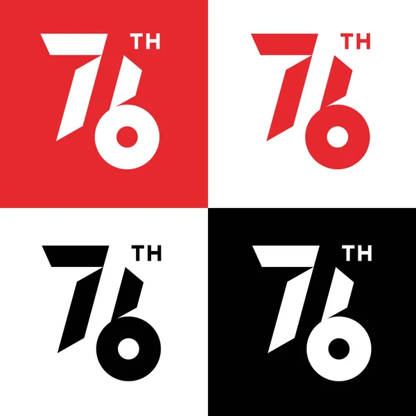 Endonezya Bağımsızlık Günü 'nün yıldönümü logosu. Resmi 76 Yıl Bağımsızlık Günü Endonezya Logosu, Vektör İllüstrasyonu, Yüksek Çözünürlük.