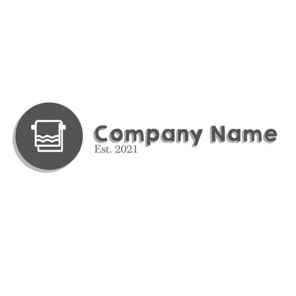Logotipo Empresa Con Tema Toalla Logotipo Esquema Simple Estilo Vector — Vector de stock