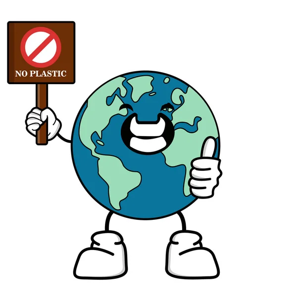 Cute Cartoon Globe Earth Takes Break While Earth Character Funny — Stock Vector