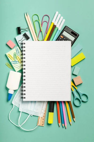 School Supplies Background Education Concept — Stock Photo, Image