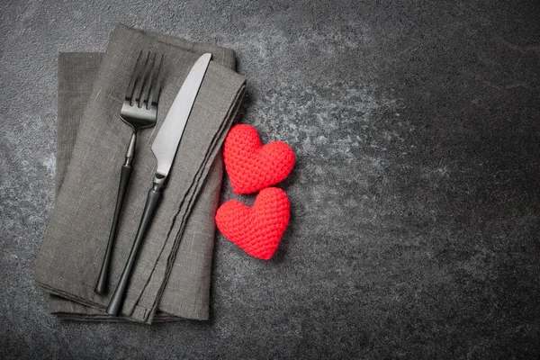 Valentine Day Table Place Setting — Stock Photo, Image