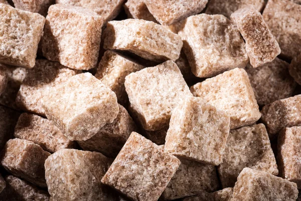 Hnědý cukr kostky closeup — Stock fotografie