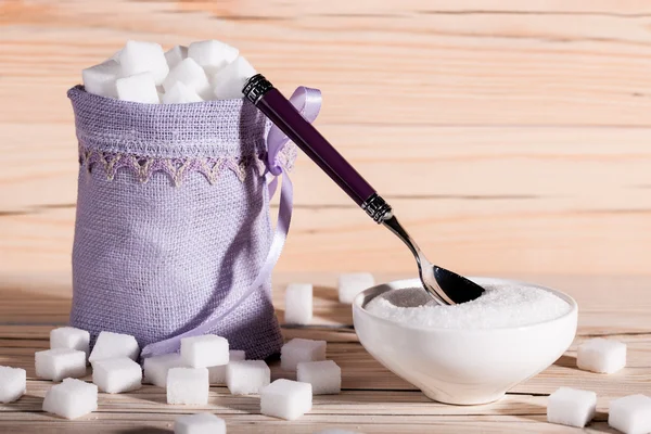 Cubos de azúcar blanco primer plano —  Fotos de Stock