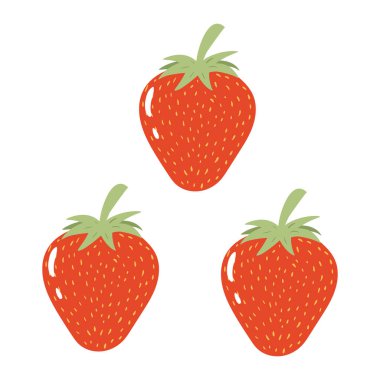 Beyaz arka planda izole edilmiş çilek renkli vektör çizimi. El çizimi tarzı, güzel karalama sanatı. Tarım kavramı. Bahçe işleri için meyve ve böğürtlen. Sağlıklı beslenme.