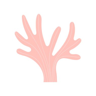 Cute hand drawn pink coral. Vector illustration.