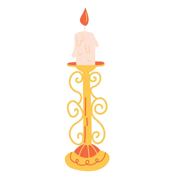 Bougie Gothique Sur Une Illustration Vectorielle Chandelier — Image vectorielle