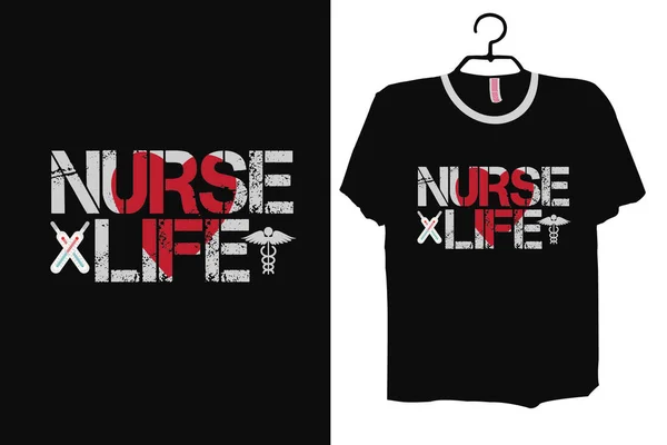 Krankenschwester Hemd Krankenschwester Kreuz Krankenschwester Kreuz Krankenschwester Life Shirt Shirt — Stockvektor