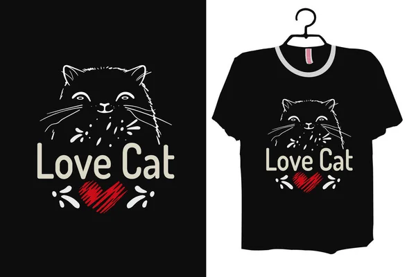 Amor Gato Rosto Camisa Ideias Presente Amante Gato — Vetor de Stock