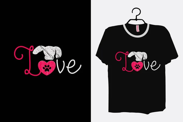 Dog Love Shirt Dog Mum Shirt Shirt Top Slogan Shirt — Stockvektor