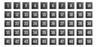 Üzerinde numaralar olan düğmeler. vektör illüstrasyonu