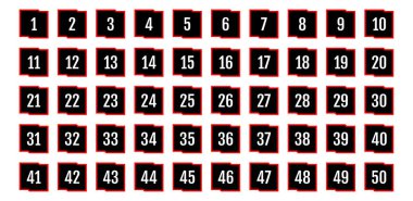 Üzerinde numaralar olan düğmeler. vektör illüstrasyonu