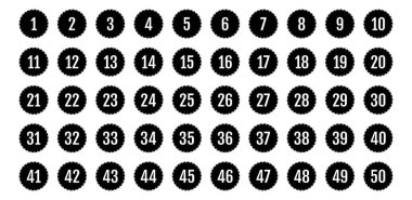 Üzerinde numaralar olan düğmeler. vektör illüstrasyonu