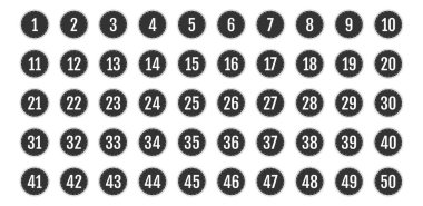 Üzerinde numaralar olan düğmeler. vektör illüstrasyonu