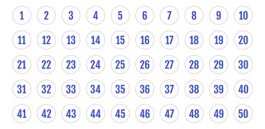 Üzerinde numaralar olan düğmeler. vektör illüstrasyonu