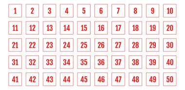 Üzerinde numaralar olan düğmeler. vektör illüstrasyonu