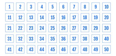 Üzerinde numaralar olan düğmeler. vektör illüstrasyonu