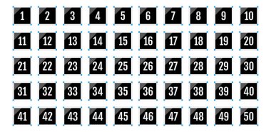 Üzerinde numaralar olan düğmeler. vektör illüstrasyonu