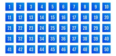 Üzerinde numaralar olan düğmeler. vektör illüstrasyonu