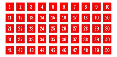 Bir sürü beyaz rakamlı kırmızı klavye