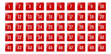 Bir sürü beyaz rakamlı kırmızı klavye