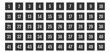 Üzerinde numaralar olan düğmeler. vektör illüstrasyonu