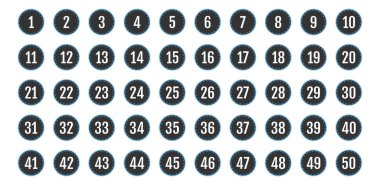 Üzerinde numaralar olan düğmeler. vektör illüstrasyonu