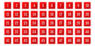 Üzerinde numaralar olan düğmeler. vektör illüstrasyonu