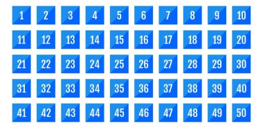 Üzerinde numaralar olan düğmeler. vektör illüstrasyonu