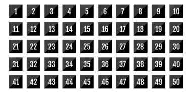 Üzerinde numaralar olan düğmeler. vektör illüstrasyonu