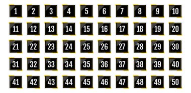 Üzerinde numaralar olan düğmeler. vektör illüstrasyonu