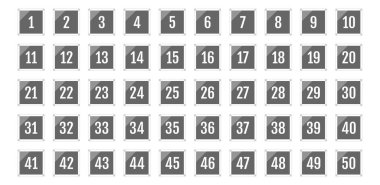 Üzerinde numaralar olan düğmeler. vektör illüstrasyonu