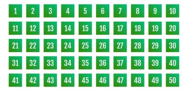 Üzerinde numaralar olan düğmeler. vektör illüstrasyonu