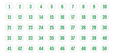 Üzerinde numaralar olan düğmeler. vektör illüstrasyonu