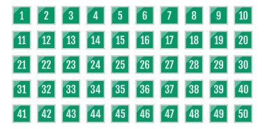 Üzerinde numaralar olan düğmeler. vektör illüstrasyonu